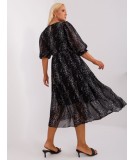 Plus size dydžio vasarinė suknelė moterims Lakert (juoda)
